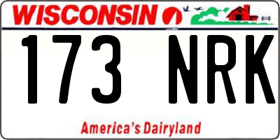 WI license plate 173NRK