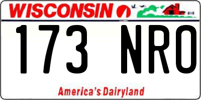 WI license plate 173NRO
