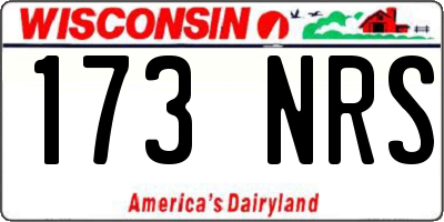 WI license plate 173NRS