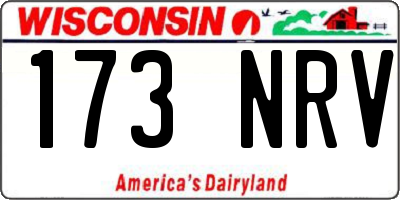 WI license plate 173NRV