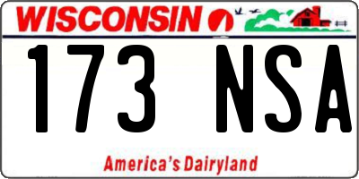 WI license plate 173NSA