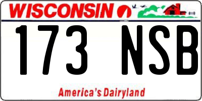 WI license plate 173NSB