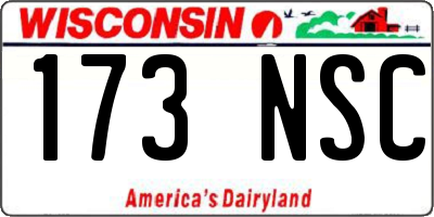 WI license plate 173NSC