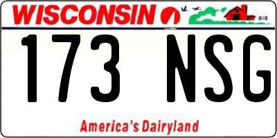 WI license plate 173NSG