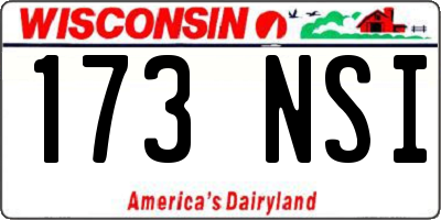WI license plate 173NSI