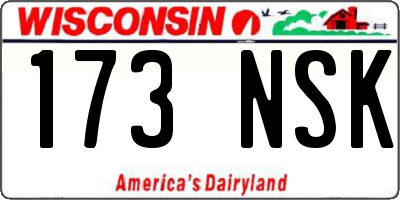 WI license plate 173NSK