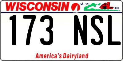 WI license plate 173NSL