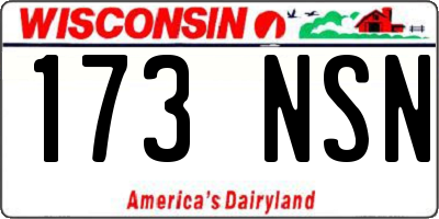 WI license plate 173NSN