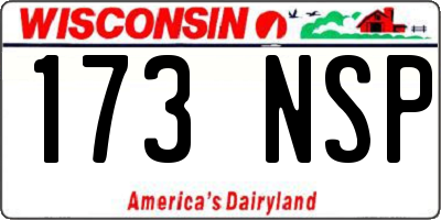 WI license plate 173NSP