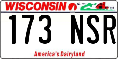 WI license plate 173NSR