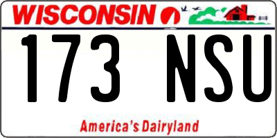 WI license plate 173NSU