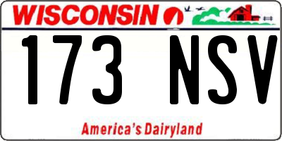 WI license plate 173NSV