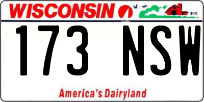 WI license plate 173NSW