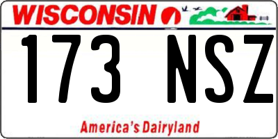 WI license plate 173NSZ