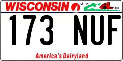 WI license plate 173NUF