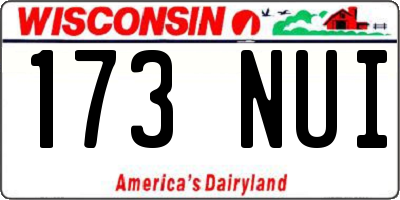 WI license plate 173NUI