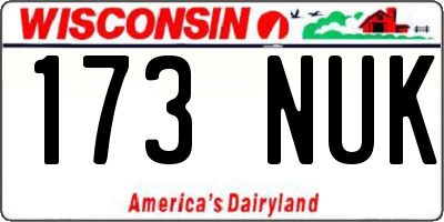 WI license plate 173NUK