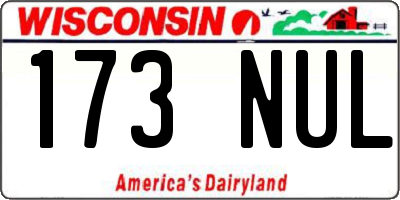 WI license plate 173NUL