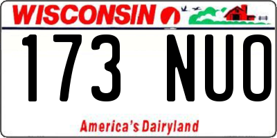 WI license plate 173NUO