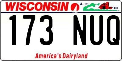 WI license plate 173NUQ