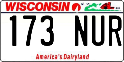 WI license plate 173NUR