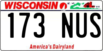 WI license plate 173NUS