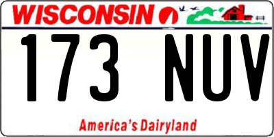 WI license plate 173NUV