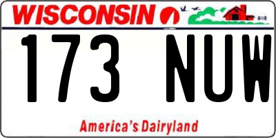 WI license plate 173NUW