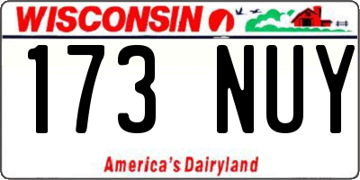 WI license plate 173NUY