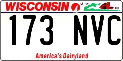 WI license plate 173NVC