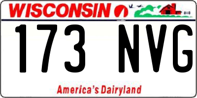WI license plate 173NVG