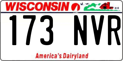 WI license plate 173NVR