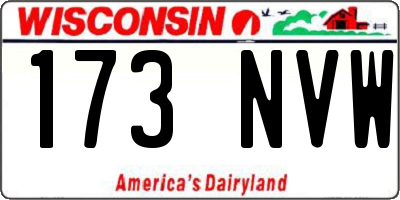 WI license plate 173NVW