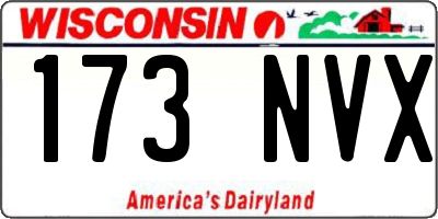 WI license plate 173NVX