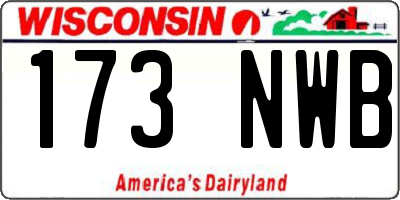 WI license plate 173NWB