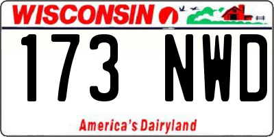 WI license plate 173NWD