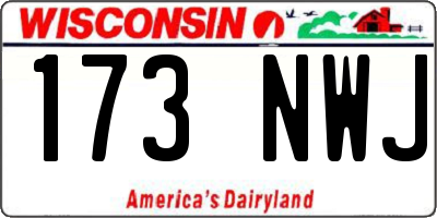 WI license plate 173NWJ