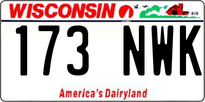 WI license plate 173NWK