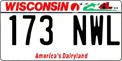 WI license plate 173NWL