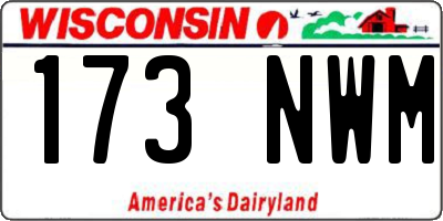 WI license plate 173NWM