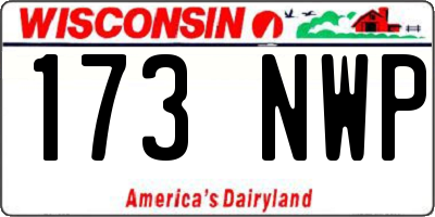 WI license plate 173NWP