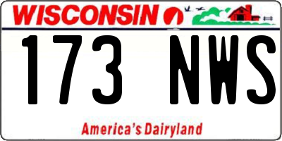 WI license plate 173NWS