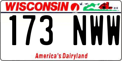 WI license plate 173NWW