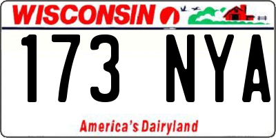 WI license plate 173NYA