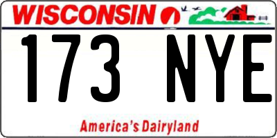 WI license plate 173NYE