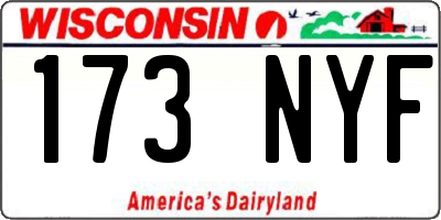 WI license plate 173NYF