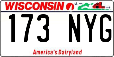 WI license plate 173NYG