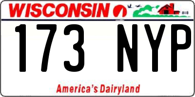 WI license plate 173NYP