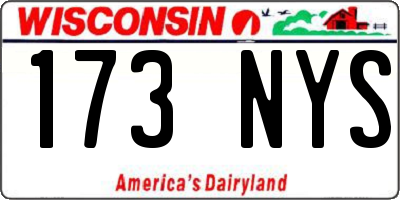 WI license plate 173NYS