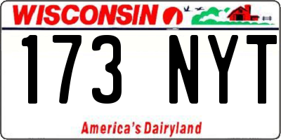 WI license plate 173NYT